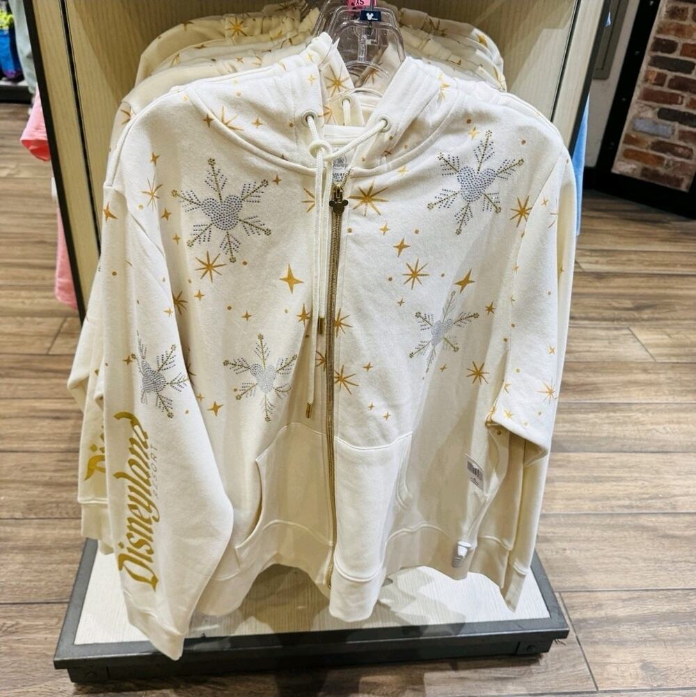 Christmas Castle Hoodie Zip Up Disneyland Parks New Large Sweatshirt